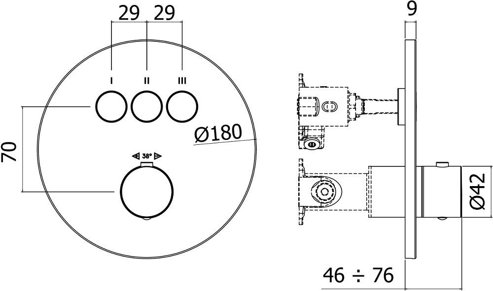 Смеситель для душа Paffoni Compact Box CPT019HGSP золото