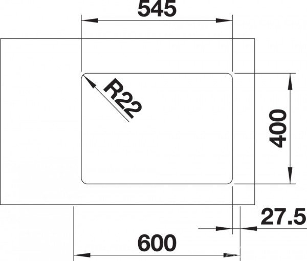 Кухонная мойка Blanco Andano 340/180-U 522979 чаша слева