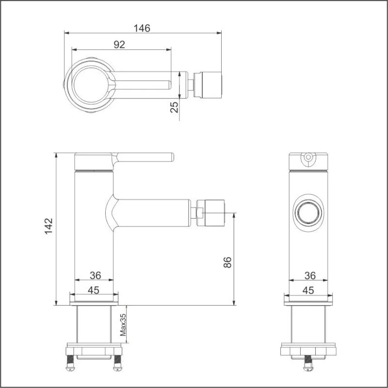 Смеситель для биде Excellent Pi AREX.1203GL золото