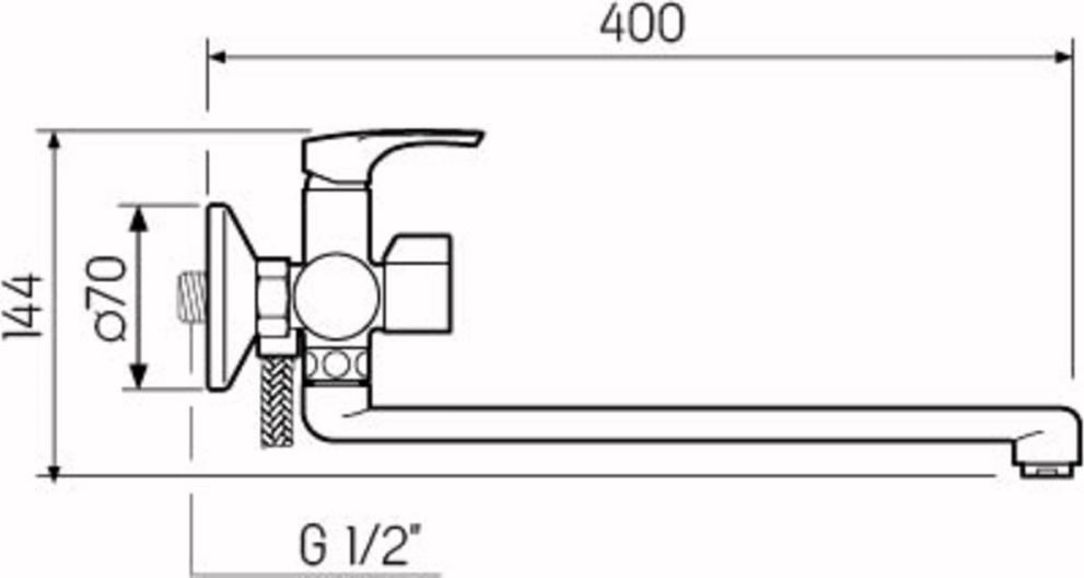 Смеситель для ванной РМС SL126-006E, хром