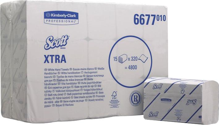 Бумажные полотенца Kimberly-Clark Scott Xtra 6677 (Блок: 15 уп. по 320 шт)