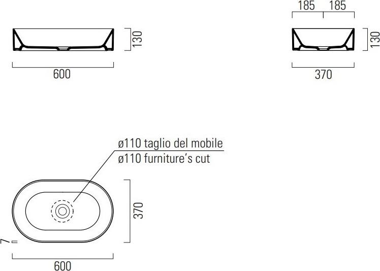 Раковина накладная GSI Kube X 945826, черный матовый