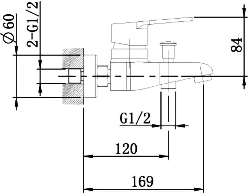 Смеситель для ванны с душем STWORKI Гётеборг GE-02cr