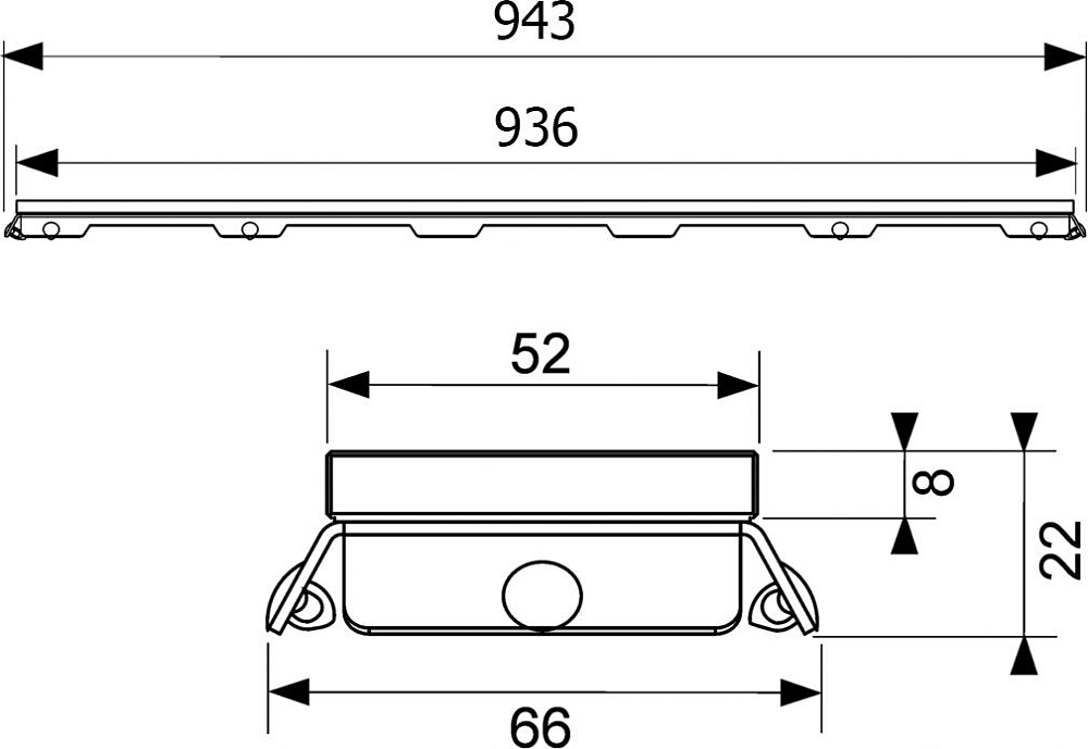 Решётка Tece TECEdrainline 6 010 91 100 см белая