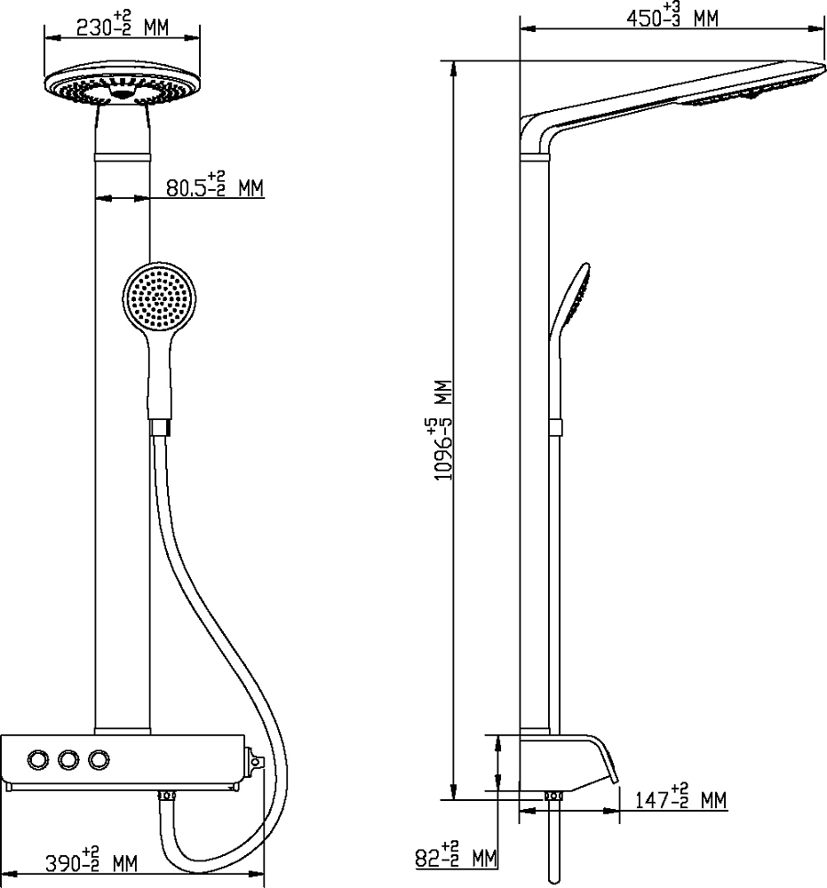 Душевая стойка Gllon GL-SF1301LW-T