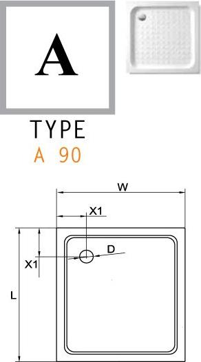 Поддон для душа Cezares TRAY-A-A-90-15-W0