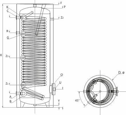 Накопительный водонагреватель Sunsystem SWP NL 500 01030107202016 500 л серый