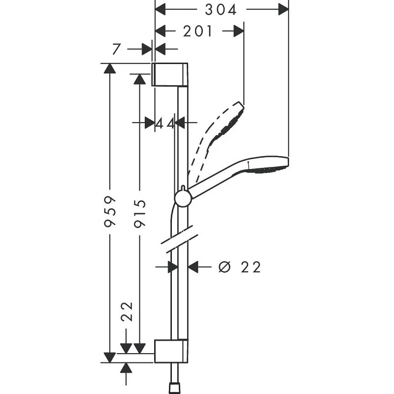 Душевой комплект Hansgrohe, хром, 71400000/71070000/26574400