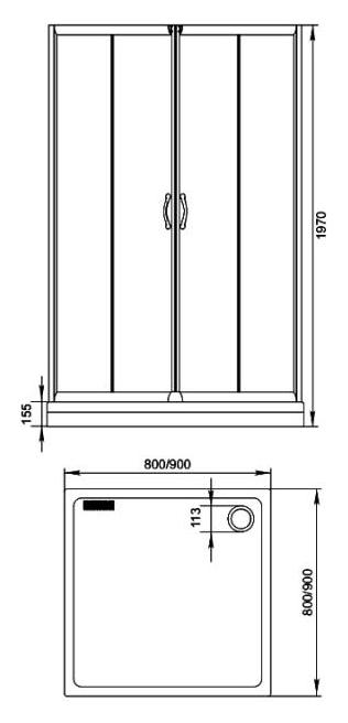 Душевой уголок Aquanet AQ8 90 см