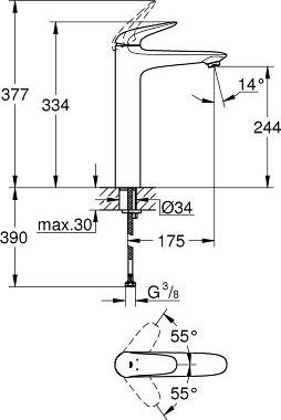 Смеситель для раковины Grohe Eurostyle 23719003