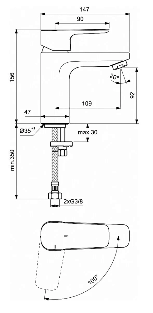 Смеситель для раковины Ideal Standard Ceraplan III BC569AA хром