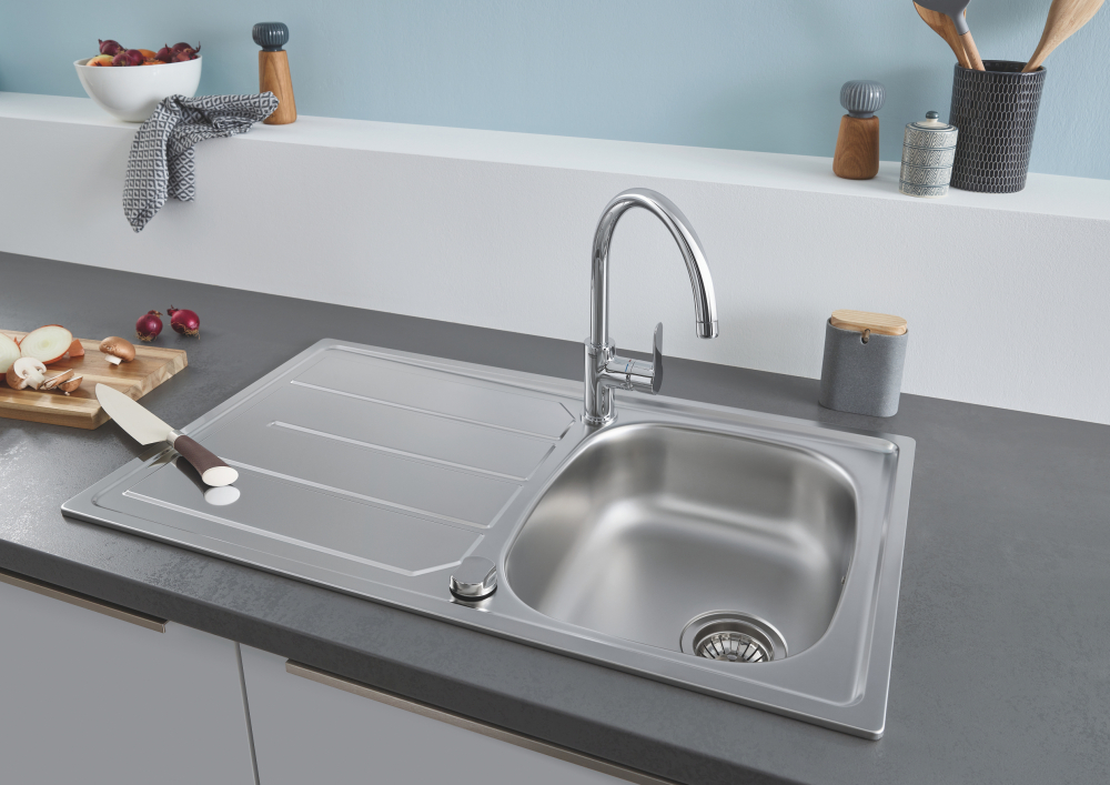 Комплект Grohe Bau 31562SD0 Кухонная мойка K200 31552SD0 + Смеситель BauEdge 31367000 для кухонной мойки