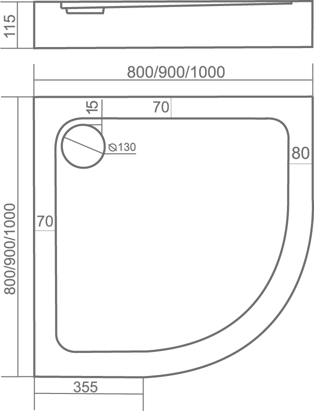 Душевой поддон Creto Roma 90x90 см 8-1003, белый