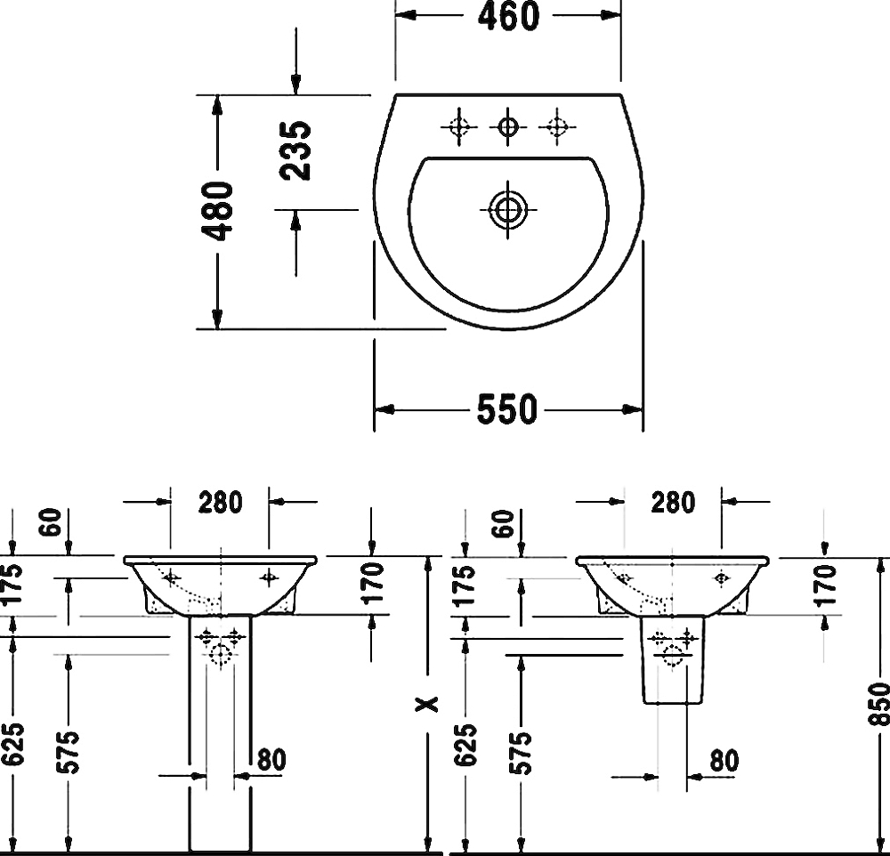 Раковина Duravit Darling New 2621550000 55 см