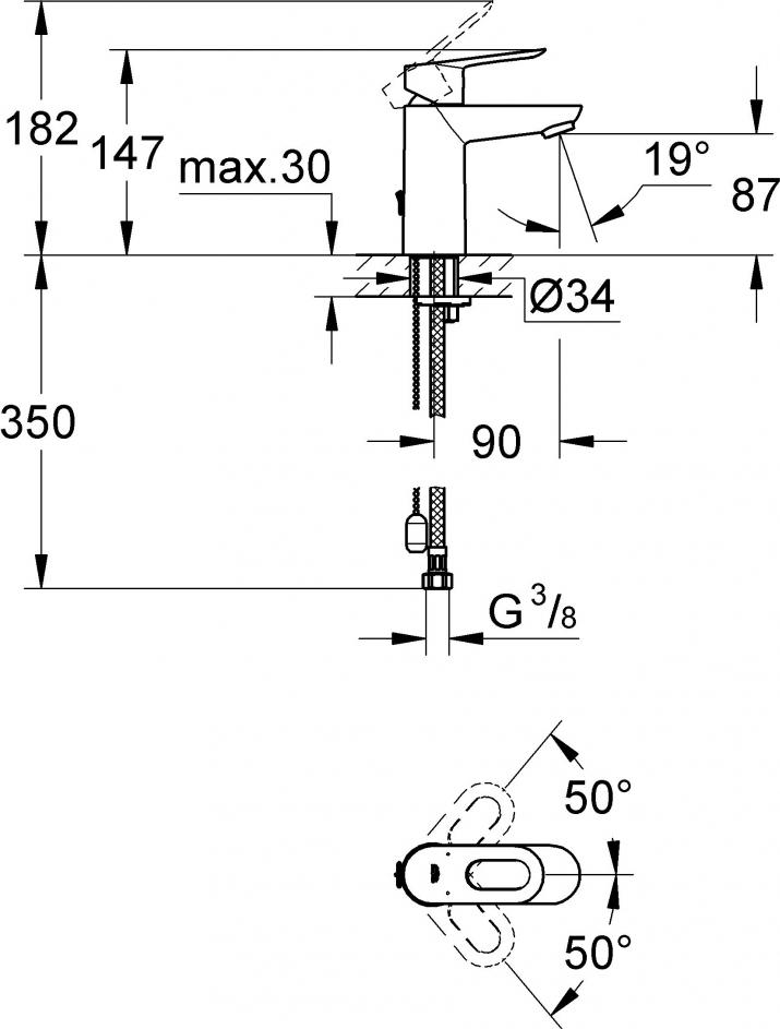 Смеситель Grohe BauLoop 23336000 для раковины