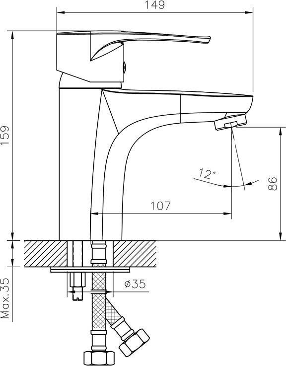 Смеситель для раковины Decoroom DR70011, хром