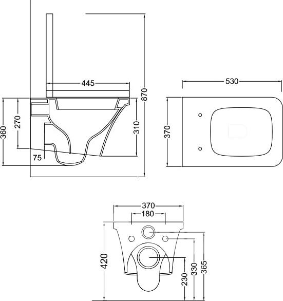 Подвесной унитаз Caprigo Flat FLW10