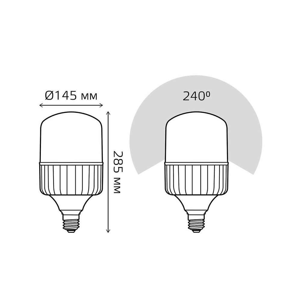 Лампа светодиодная Gauss E40 100W 6500K матовая 63430