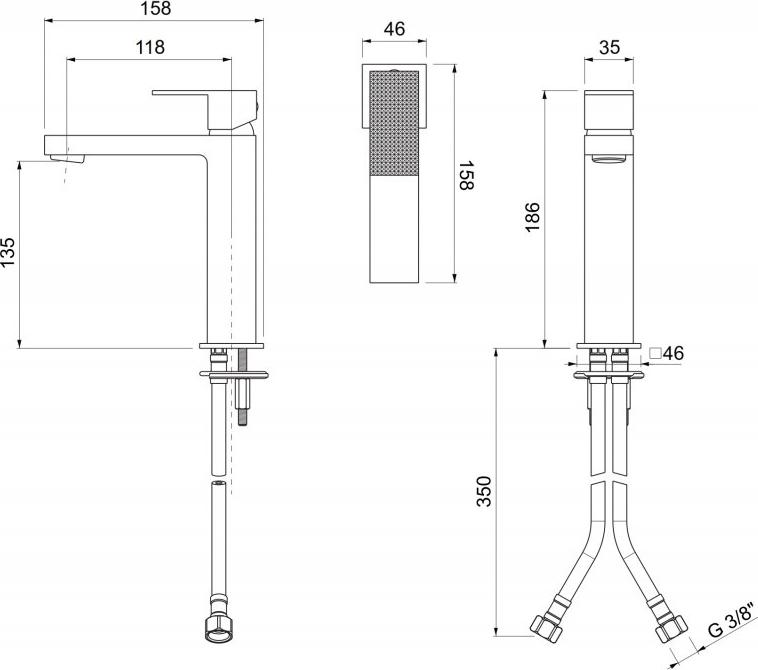 Смеситель для раковины Cezares PRIZMA-LSM1-03/24-W0, золото