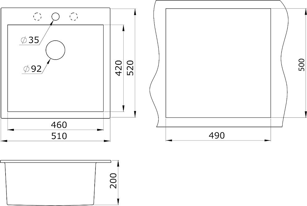 Комплект кухонная мойка Paulmark Praktisch PM105152-BL чёрный + смеситель Paulmark Essen Es213001-308