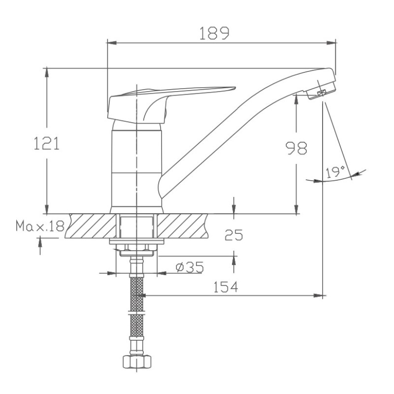 Смеситель для кухни Haiba HB4537-2 хром