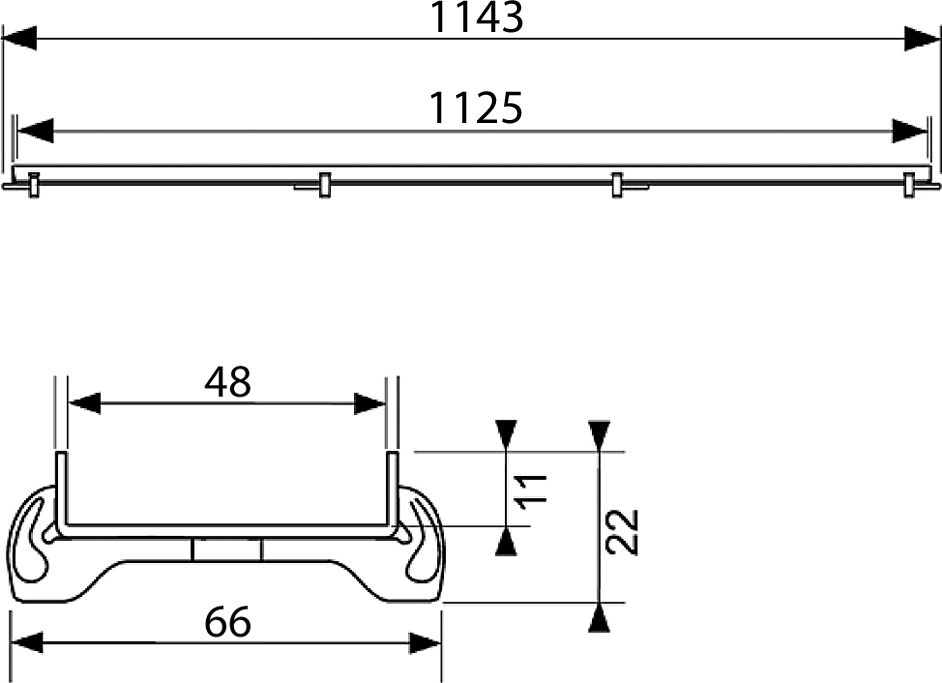 Решётка Tece TECEdrainline Plate 6 012 70 120 см под плитку