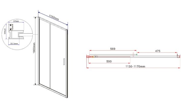 Душевая дверь Vincea Garda VDS-1G115CL 115x190 см, хром, стекло прозрачное