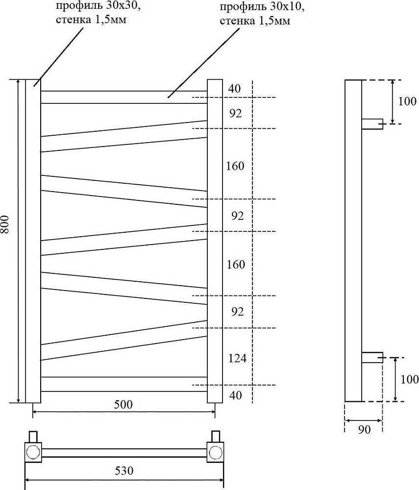 Полотенцесушитель электрический Point Феникс PN15158WE П7 500x800, белый