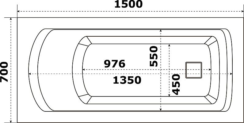 Акриловая ванна Bas Аякс 150x70 В 00127 с каркасом, белый