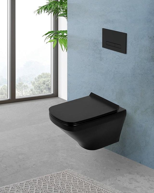 Подвесной унитаз BelBagno Sela BB3201CHR-MB безободковый, черный матовый