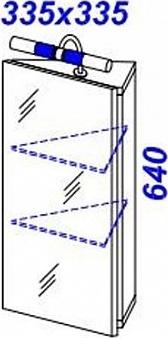 Шкаф-зеркало 33,5 см, белый, угловой, Aqwella Дельта Del.04.33