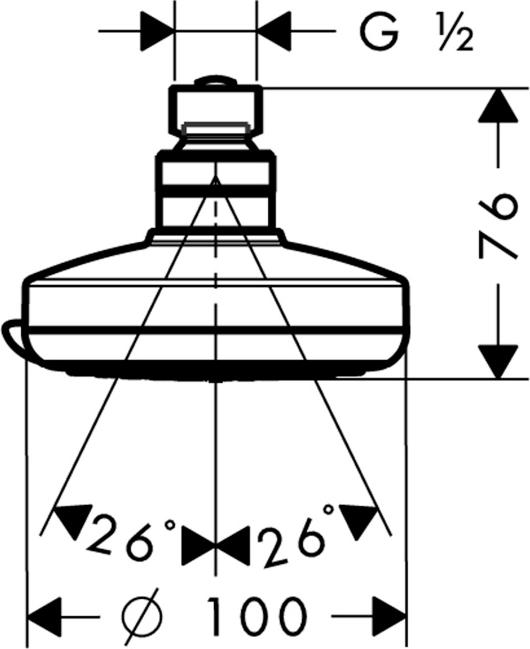 Верхний душ Hansgrohe Croma 100 Vario 27441000