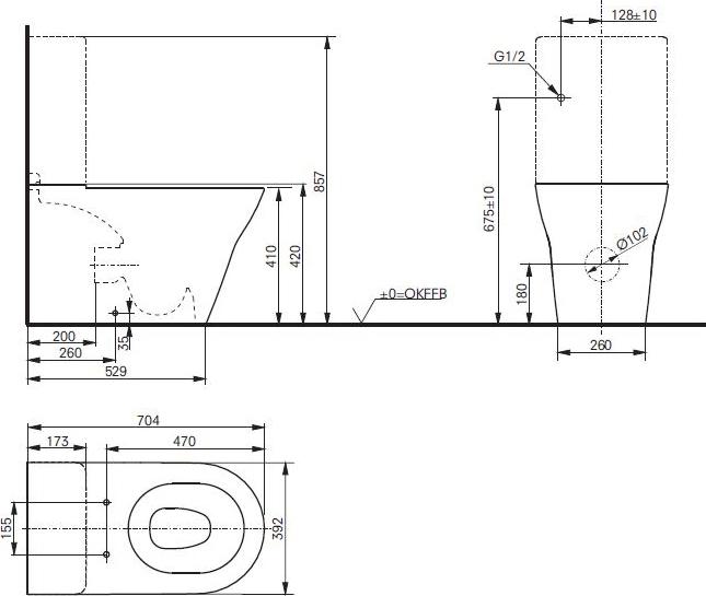 Бачок для унитаза TOTO MH SW10044G1#W