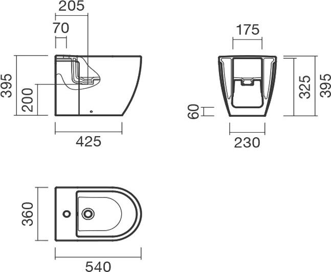 Напольное биде Sanitana Coral S10063634900000 белый