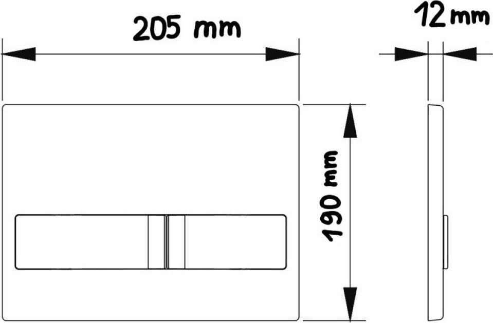 Клавиша смыва beWash Bona P02MC 500RZVP0200MKK000001, хром матовый