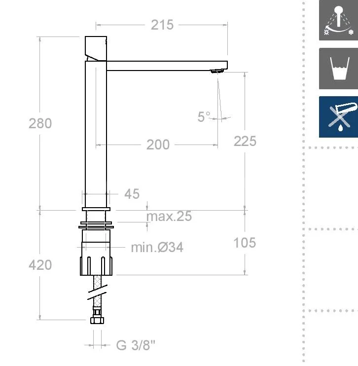 Смеситель для раковины Ramon Soler Kuatro 4710N хром