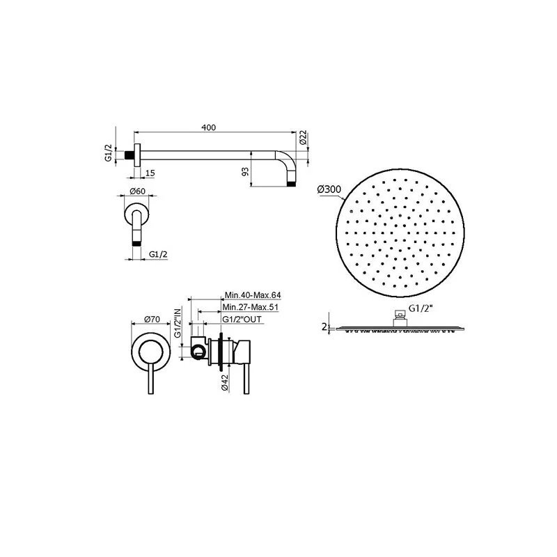 Душевая система Plumberia Selection Ixo KITXO01NOKING хром