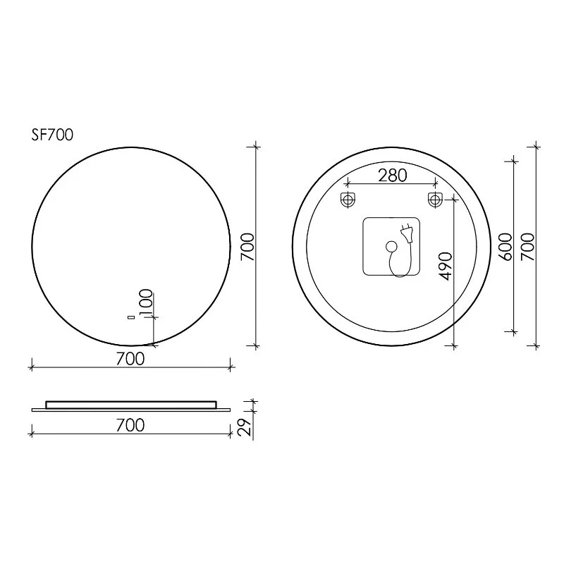 Зеркало Sancos Sfera SF700 белый