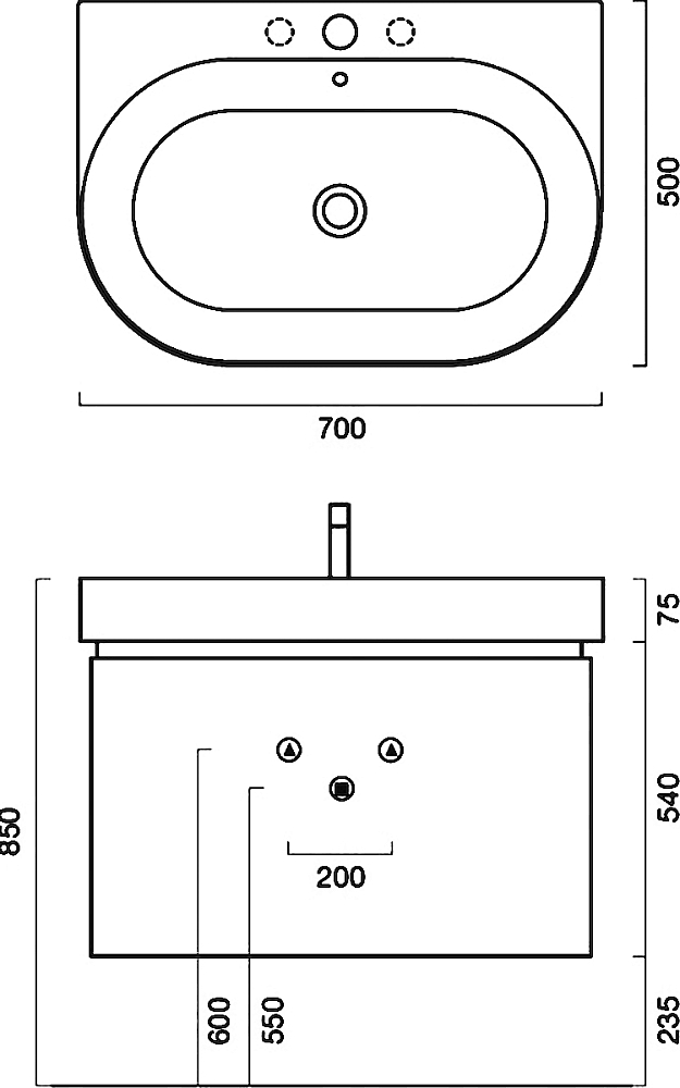 Тумба с раковиной Berloni Bagno Day DY BS04 401