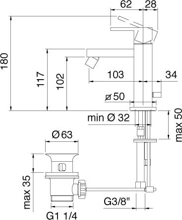 Смеситель Treemme Q 5620.CC для биде