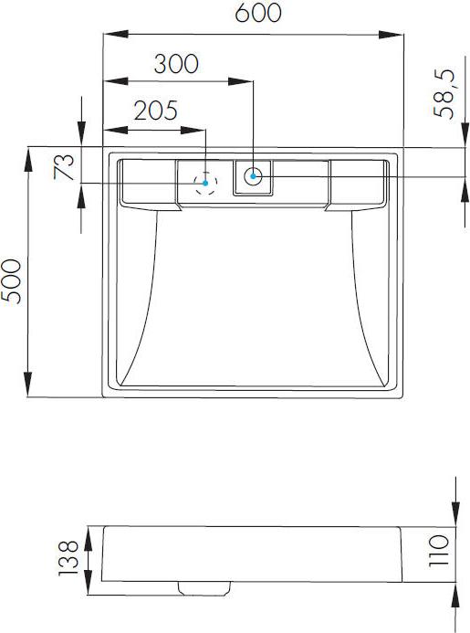 Раковина Aquaton Рейн 60 1A72103KRW010