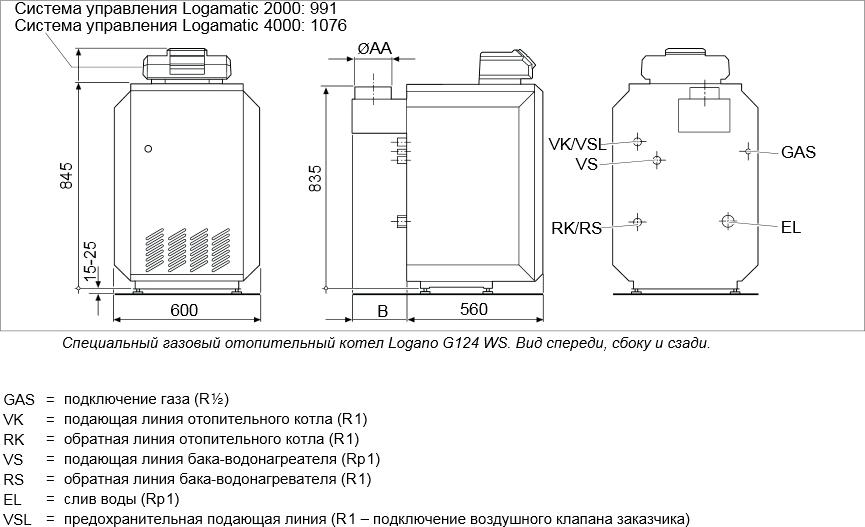 Газовый котел Buderus Logano G124-20 WS (20 кВт)