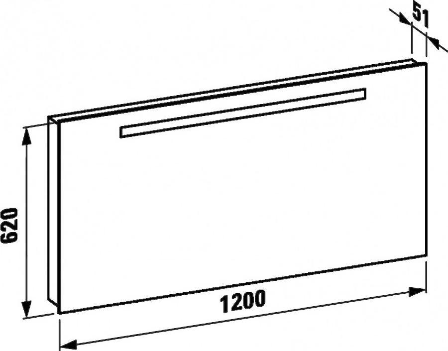 Зеркало Laufen Case 4726.1 120x62 с горизонтальной подсветкой