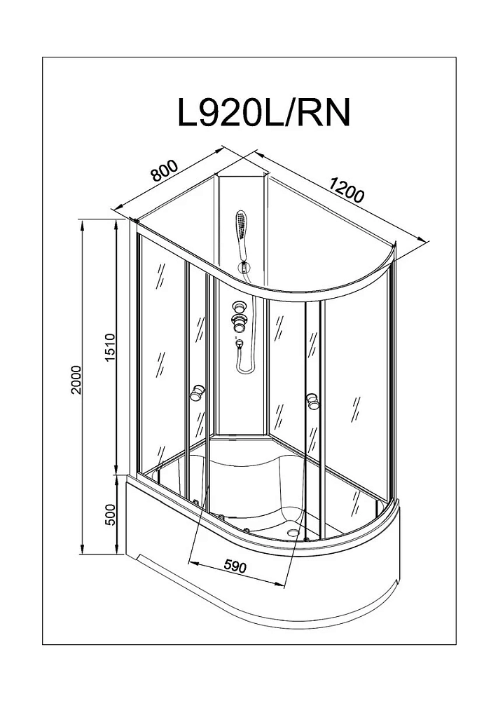 Душевая кабина Deto L L920LN