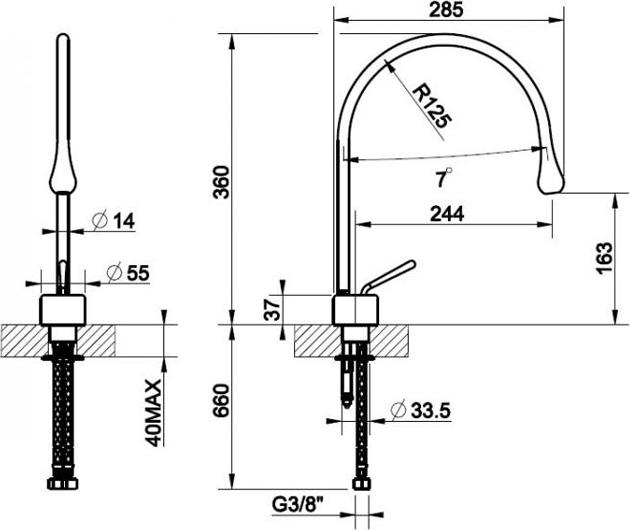 Смеситель для раковины Gessi Goccia 33602#031, хром