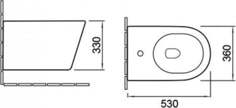 Биде подвесное Vincea Q-Line VB1-11G1B, золото/черный