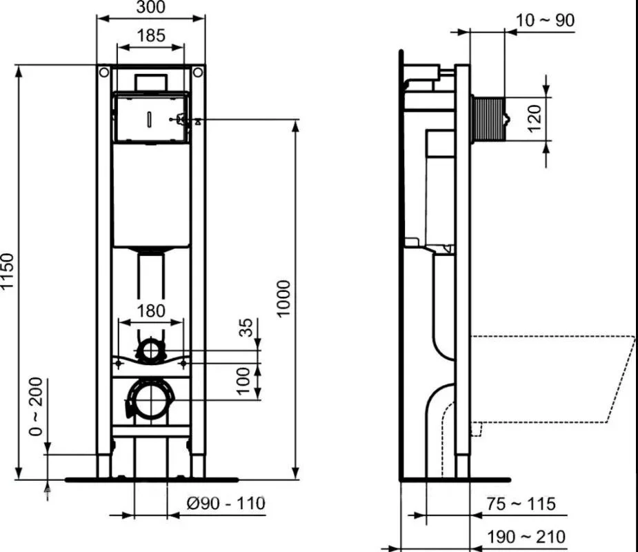 Комплект инсталляций Ideal Standard Prosys Eco Frame E2332AK для унитаза (2 шт)