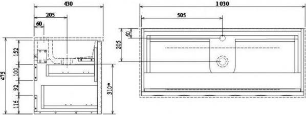 Раковина 103 см Sanflor Oceanida 103 Н0000000277