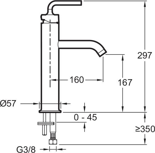 Смеситель для раковины Jacob Delafon Purist E14404-4A-CP