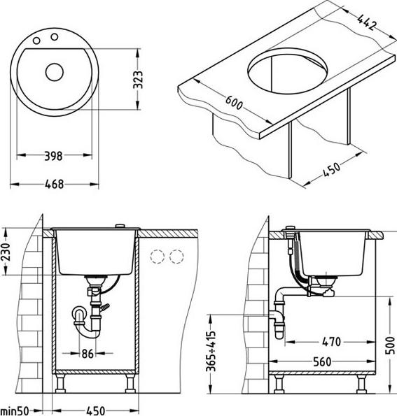 Кухонная мойка Alveus Cubo 10 карбон